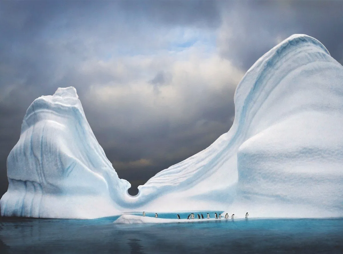 Iceberg with penguins